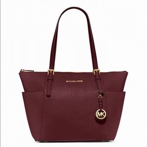 Michael Kors Jet Set Large Crossgrain Leather Tote